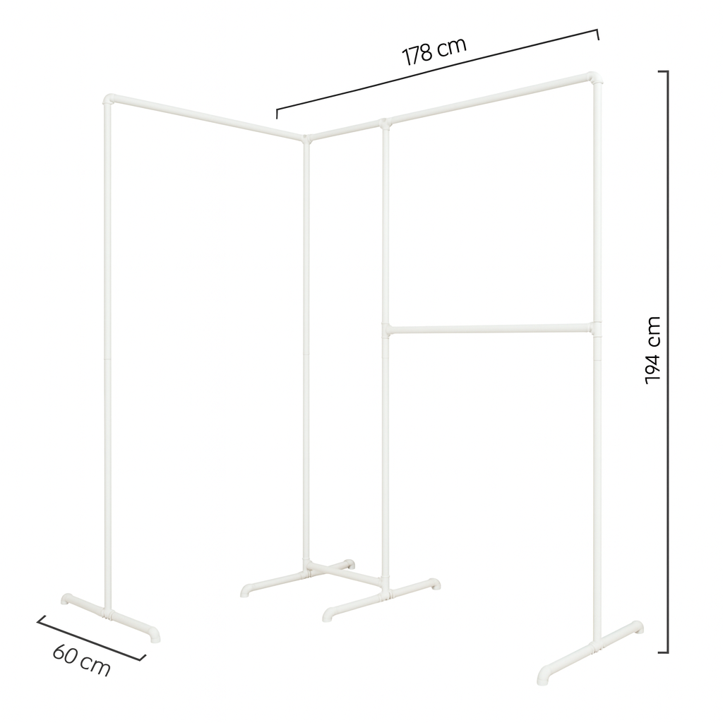 Kleiderständer Ecksystem in Weiss