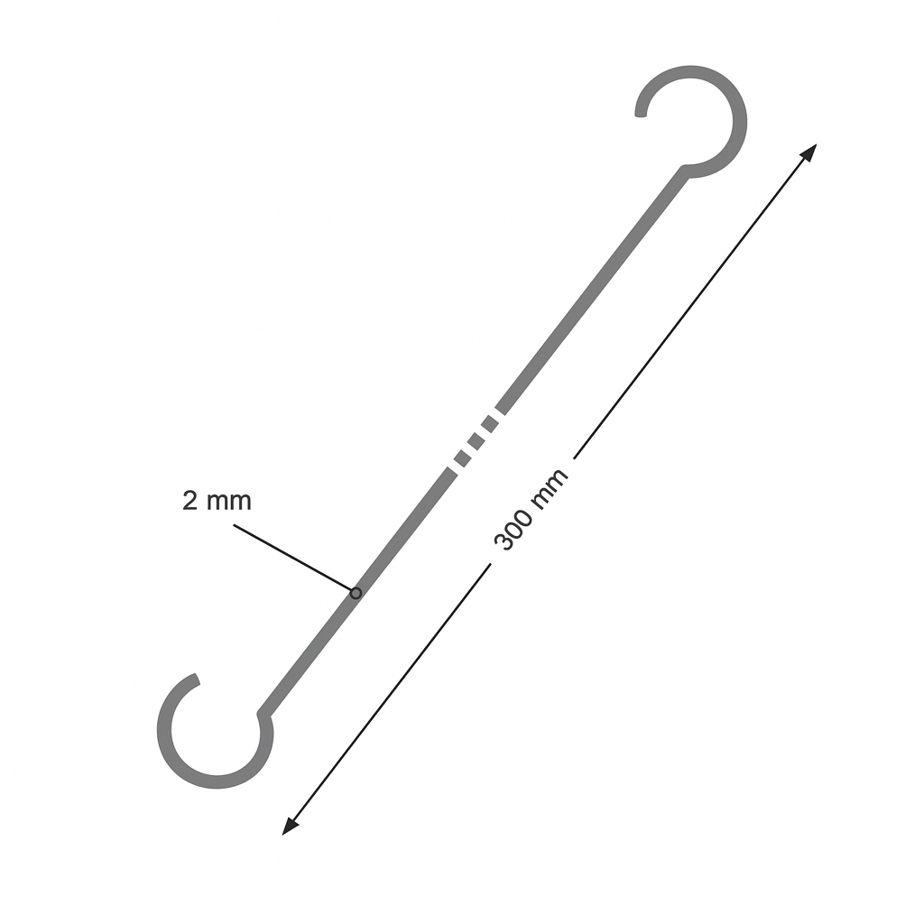 Doppelhaken Verzinkt zum Aufhängen von Bildern und Sonstigem in 300 mm und 500 mm