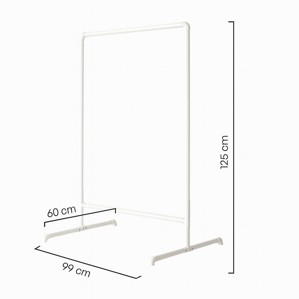 Freistehender Kleiderständer in Weiß