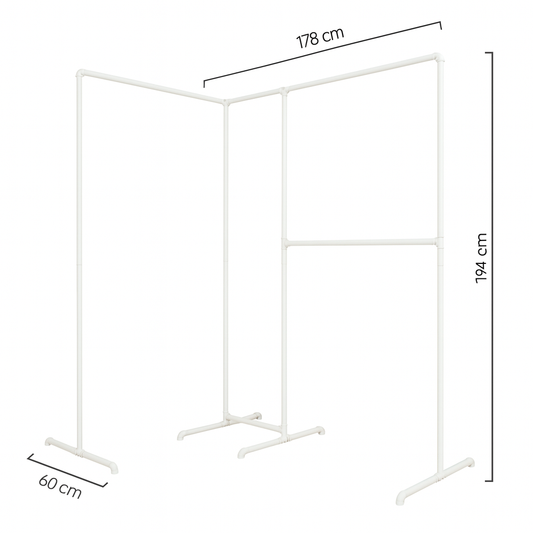 Kleiderständer Ecksystem  in Weiss