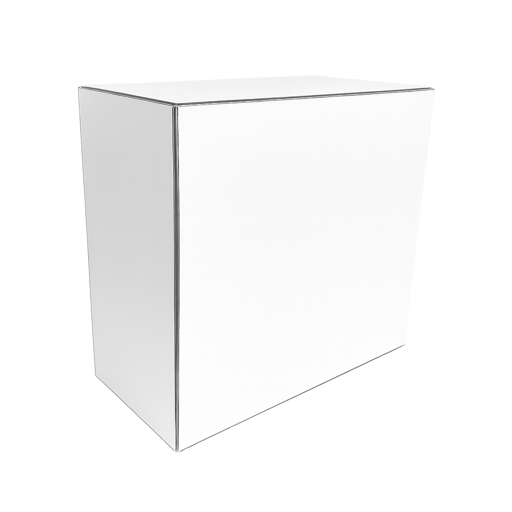 Infotheke in weiss mit Ablage mittig Maße 118x 108x 58 cm