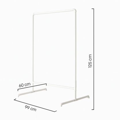 Freistehender Kleiderständer in Weiß