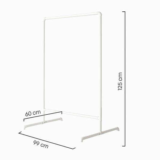Freistehender Kleiderständer in Weiß