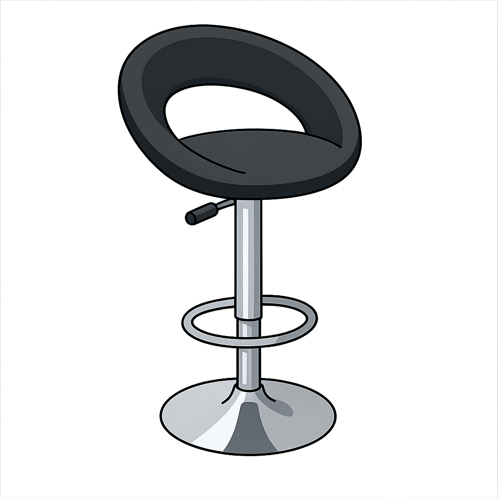 Barhocker höhenverstellbar schwarz und weiss