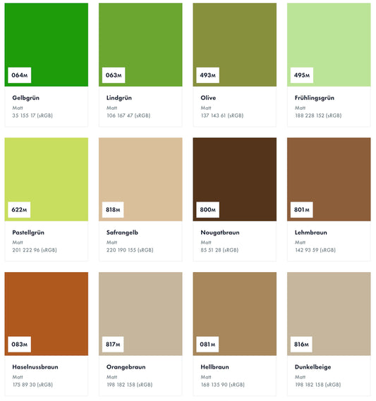 Farbkarten 631 zur Gestaltung der Wände