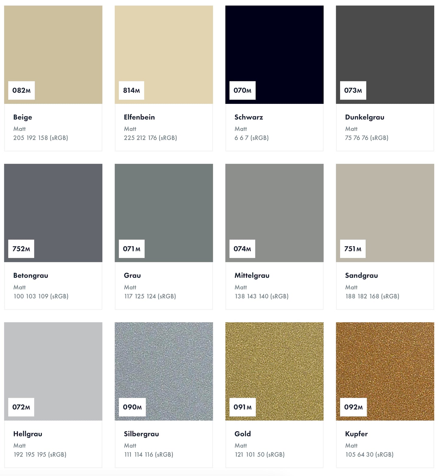 Farbkarten 631 zur Gestaltung der Wände